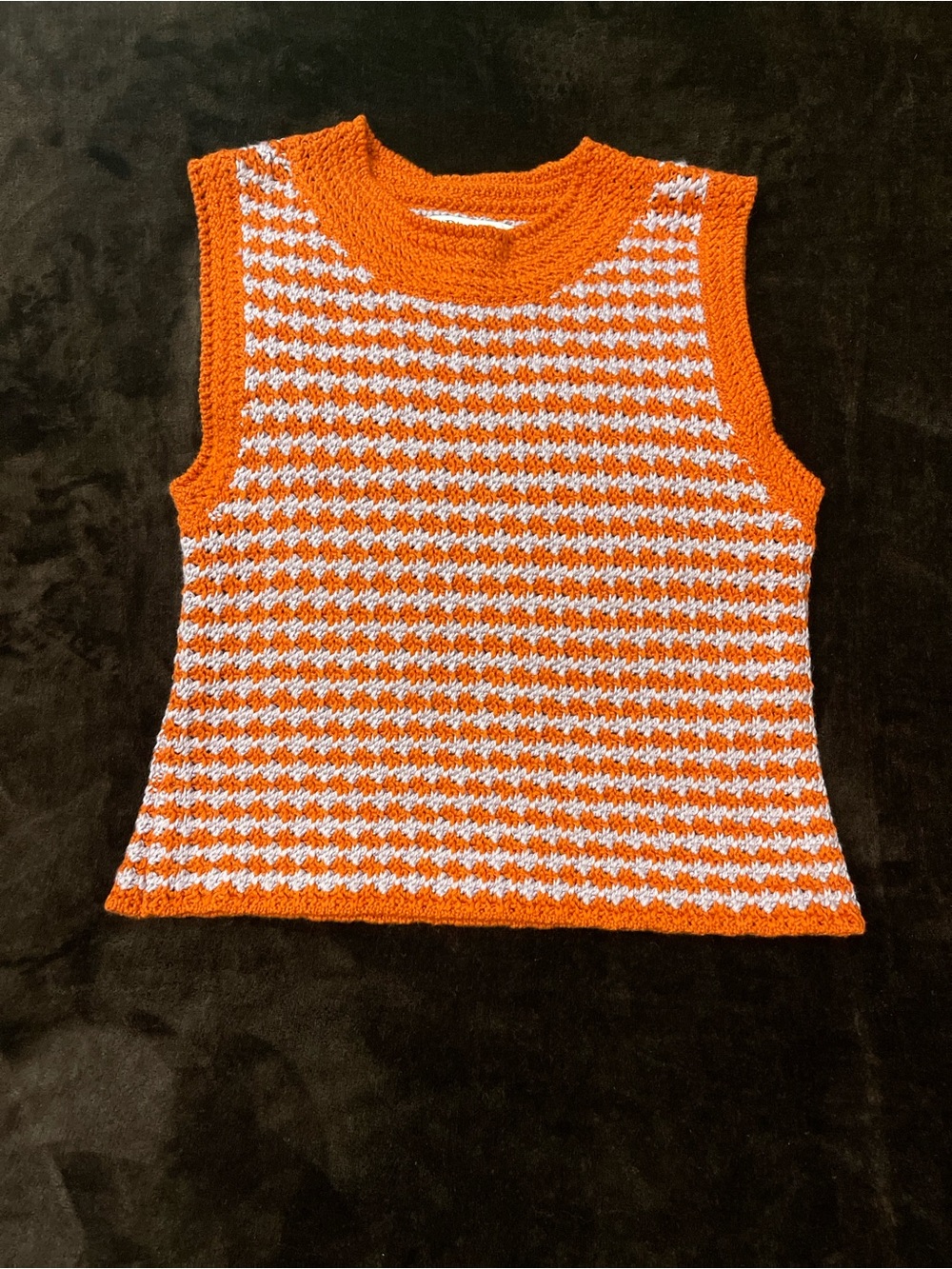 Zara Orange & Lavender Crochet Tank Top Womens Small 177